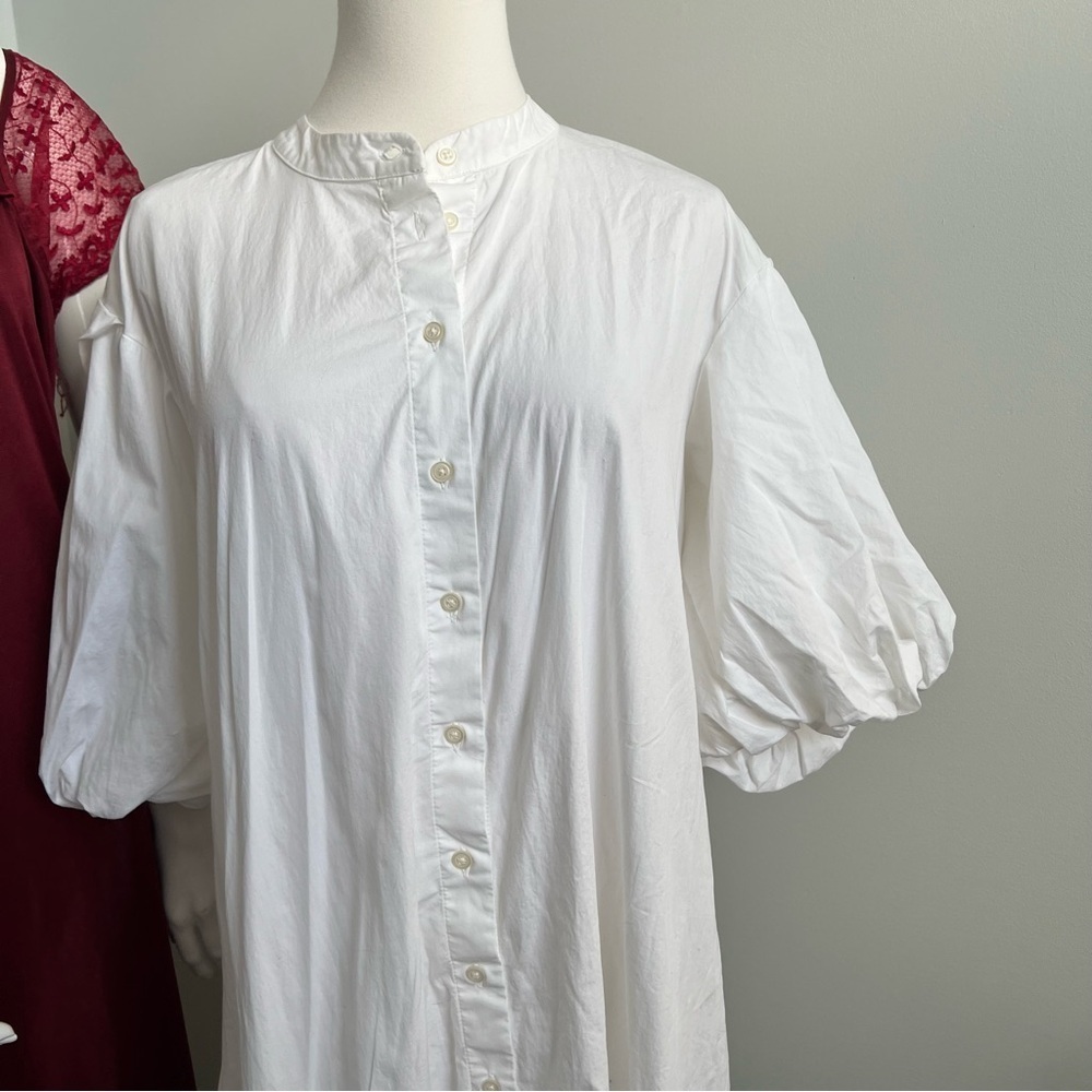 Banana Republic White Cotton Button-Front Midi Dress – Made in Turkey M - Picture 5 of 10